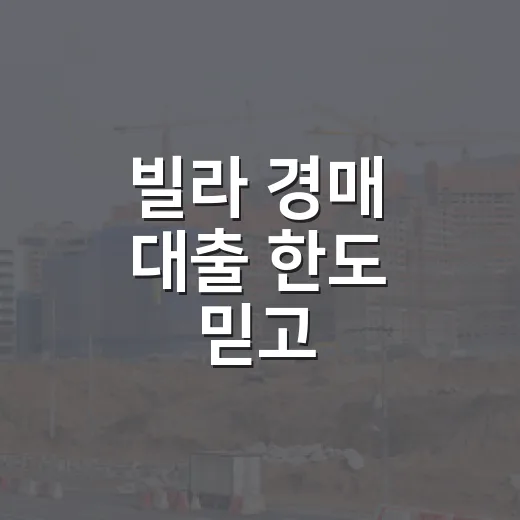 빌라 경매 대출 한도 믿고 입찰했다가 식은땀 났다 - 요약