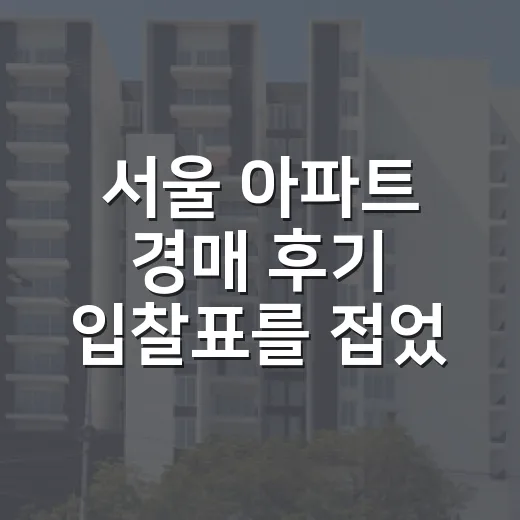 서울 아파트 경매 후기 입찰표를 접었던 날 - 요약