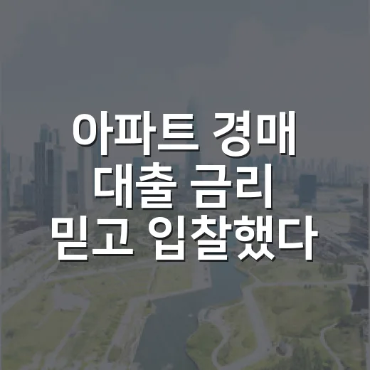 아파트 경매 대출 금리 믿고 입찰했다가 식은땀 났다 - 요약