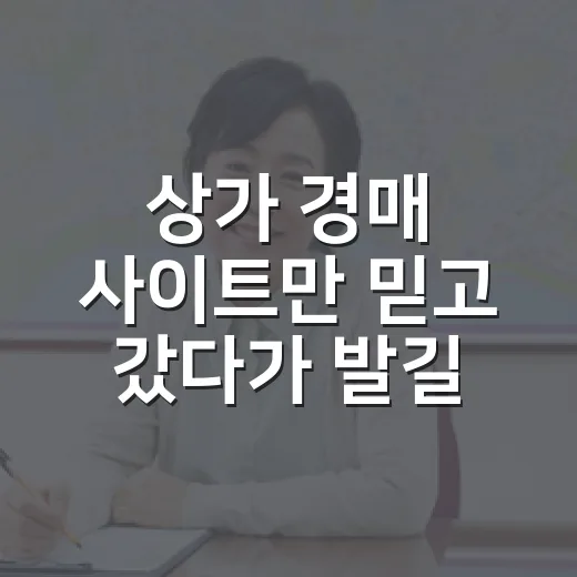 상가 경매 사이트만 믿고 갔다가 발길 돌린 날 - 요약