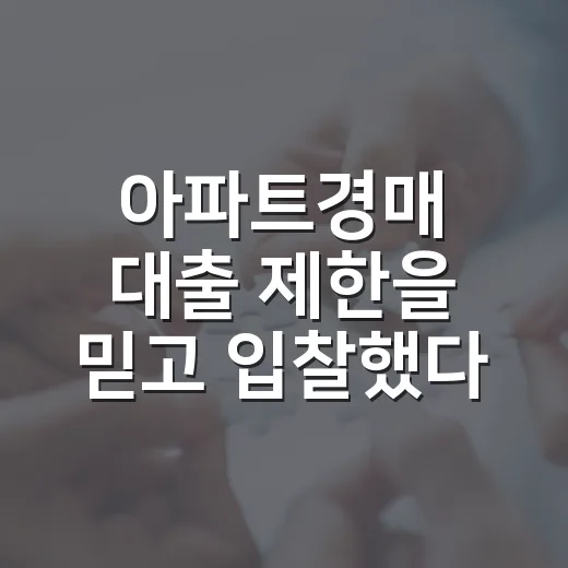아파트경매 대출 제한을 믿고 입찰했다가 계산을 다시 한 날 - 요약