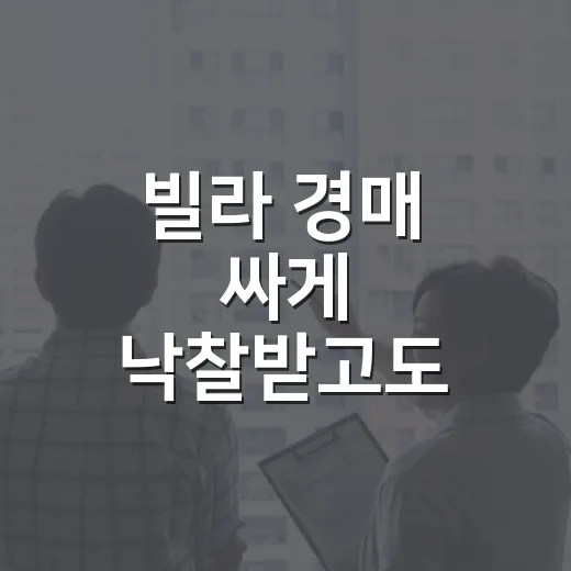 빌라 경매 싸게 낙찰받고도 마음 졸였던 이유 - 요약