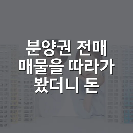 분양권 전매 매물을 따라가 봤더니 돈 계산이 달랐다 - 요약