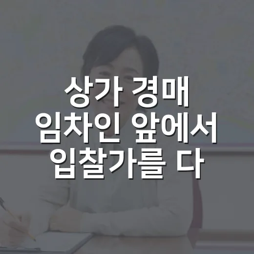 상가 경매 임차인 앞에서 입찰가를 다시 쓴 날 - 요약