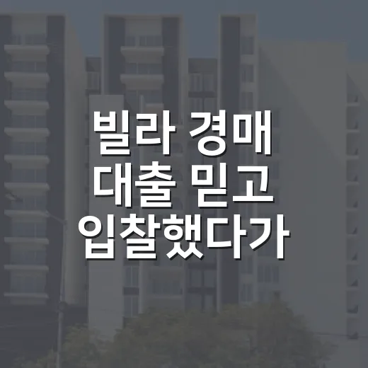 빌라 경매 대출 믿고 입찰했다가 계산을 다시 한 날 - 요약