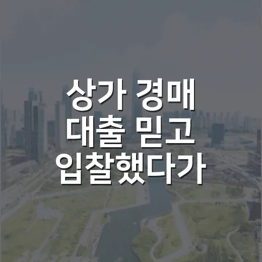 상가 경매 대출 믿고 입찰했다가 식은땀 났던 날 - 요약