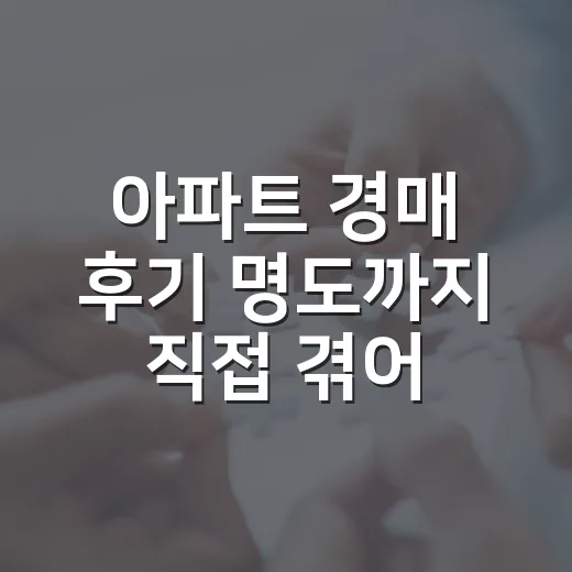 아파트 경매 후기 명도까지 직접 겪어보니 - 요약