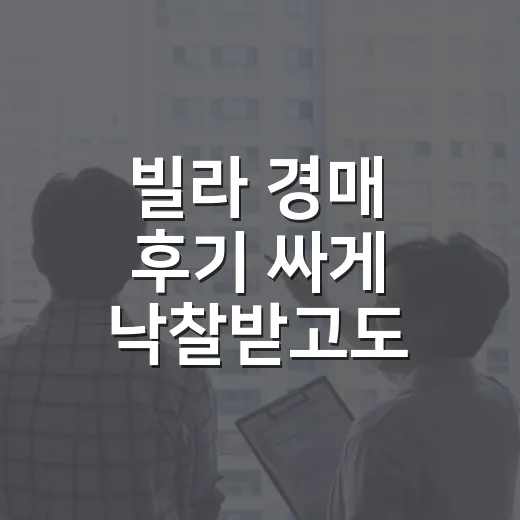빌라 경매 후기 싸게 낙찰받고도 마음이 무거웠던 이유 - 요약