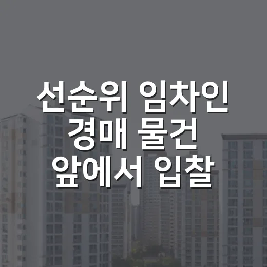 선순위 임차인 경매 물건 앞에서 입찰을 접었다 - 요약