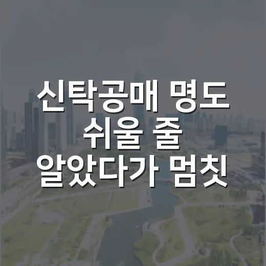신탁공매 명도 쉬울 줄 알았다가 멈칫한 이유 - 요약