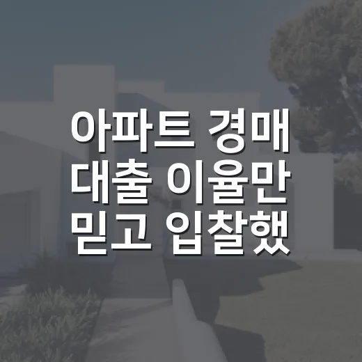 아파트 경매 대출 이율만 믿고 입찰했다가 놀란 이유 - 요약