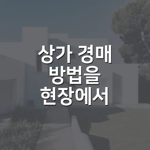 상가 경매 방법을 현장에서 익혀봤더니 - 요약