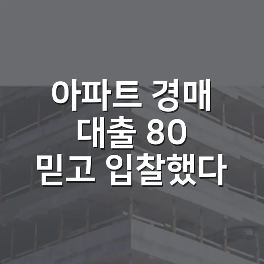 아파트 경매 대출 80 믿고 입찰했다가 다시 계산한 이야기 - 요약