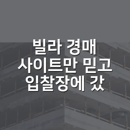 빌라 경매 사이트만 믿고 입찰장에 갔다가 멈춘 이유 - 요약