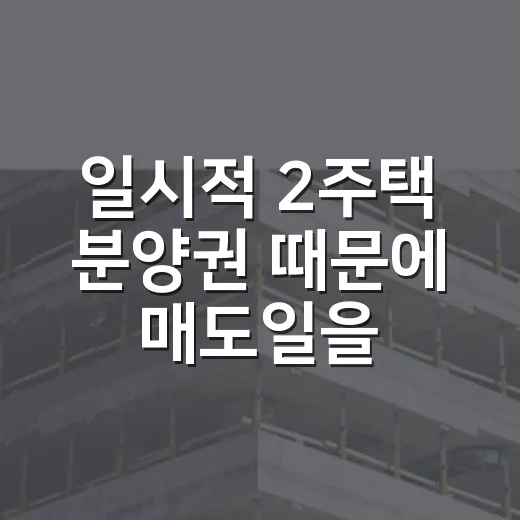 일시적 2주택 분양권 때문에 매도일을 다시 잡았다 - 요약