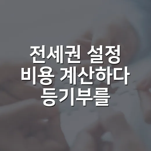 전세권 설정 비용 계산하다 등기부를 다시 본 이유 - 요약