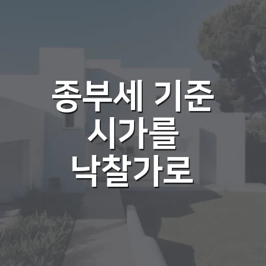 종부세 기준 시가를 낙찰가로 봤다가 놀란 이유 - 요약