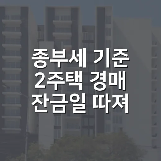 종부세 기준 2주택 경매 잔금일 따져봤더니 - 요약