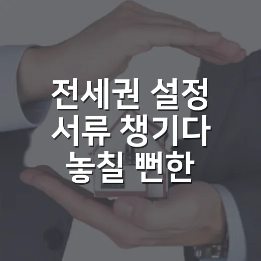 전세권 설정 서류 챙기다 놓칠 뻔한 것 - 요약