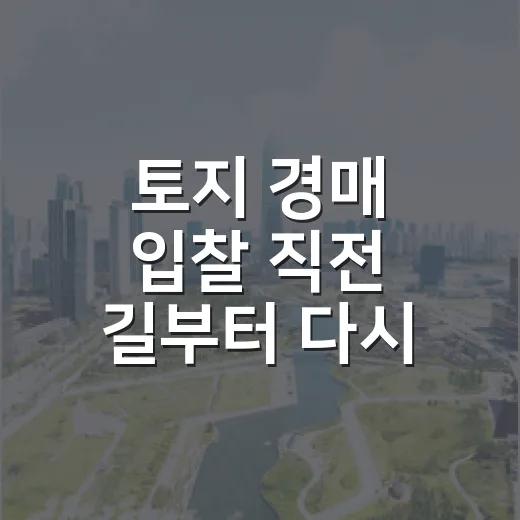 토지 경매 입찰 직전 길부터 다시 본 이유 - 요약