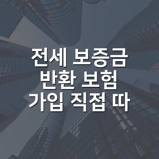 전세 보증금 반환 보험 가입 직접 따져보니 - 요약