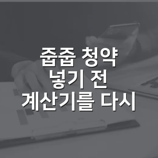 줍줍 청약 넣기 전 계산기를 다시 켠 이유 - 요약