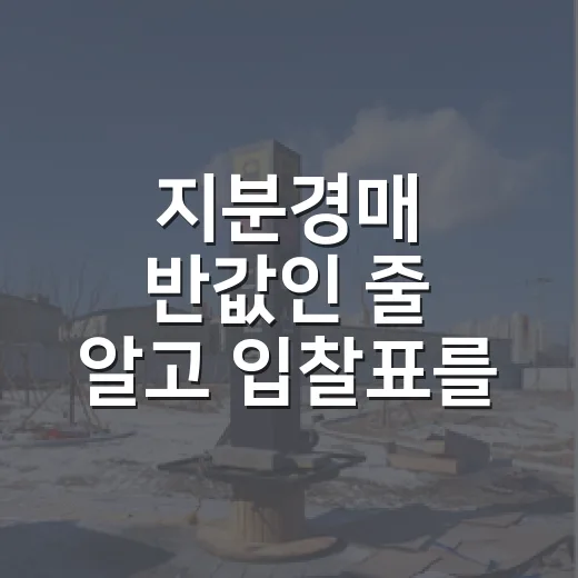 지분경매 반값인 줄 알고 입찰표를 접었던 날 - 요약