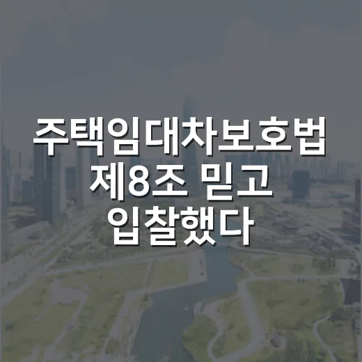주택임대차보호법 제8조 믿고 입찰했다가 다시 계산한 날 - 요약