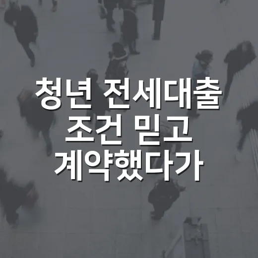 청년 전세대출 조건 믿고 계약했다가 다시 확인한 것들 - 요약