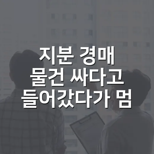 지분 경매 물건 싸다고 들어갔다가 멈춘 이유 - 요약