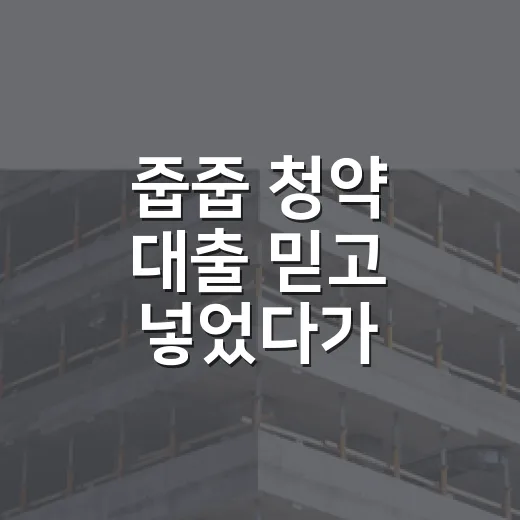 줍줍 청약 대출 믿고 넣었다가 잔금표를 다시 썼다 - 요약