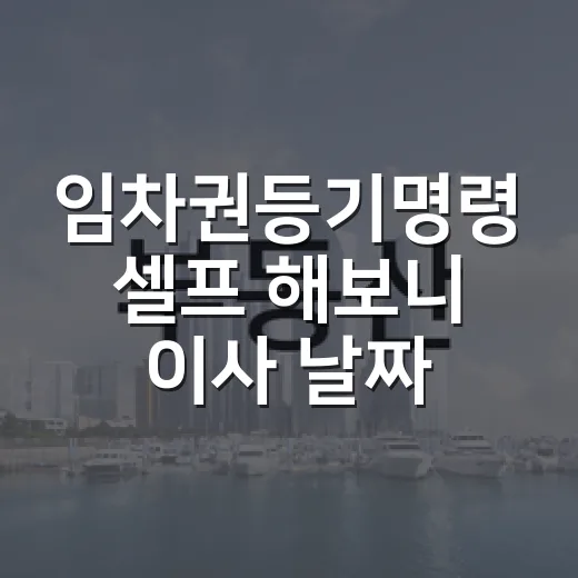 임차권등기명령 셀프 해보니 이사 날짜가 더 무서웠다 - 요약