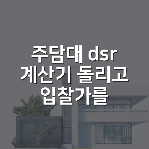 주담대 dsr 계산기 돌리고 입찰가를 낮춘 이유 - 요약