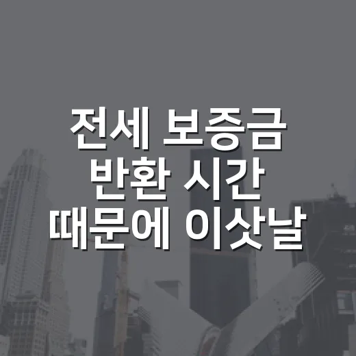 전세 보증금 반환 시간 때문에 이삿날을 바꿔봤더니 - 요약