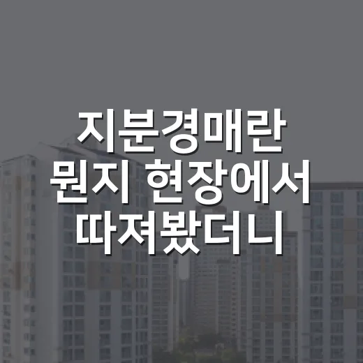 지분경매란 뭔지 현장에서 따져봤더니 - 요약