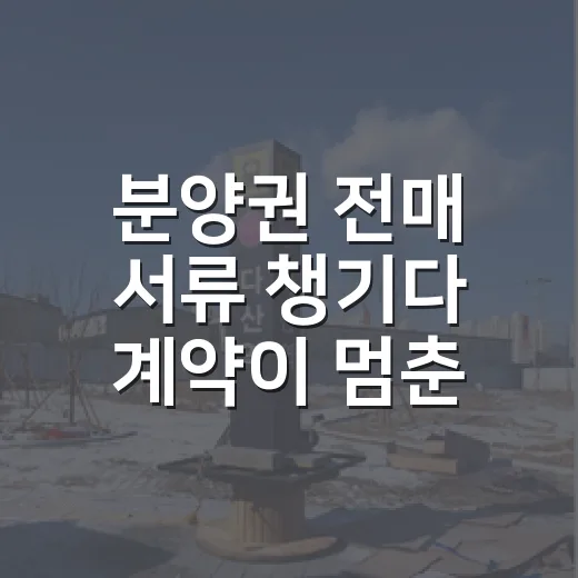 분양권 전매 서류 챙기다 계약이 멈춘 날 - 요약