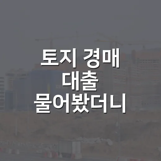 토지 경매 대출 물어봤더니 입찰가가 달라졌다 - 요약
