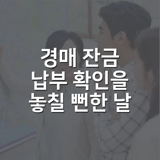경매 잔금 납부 확인을 놓칠 뻔한 날 - 요약