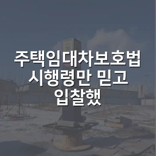 주택임대차보호법 시행령만 믿고 입찰했다가 멈칫한 이유 - 요약