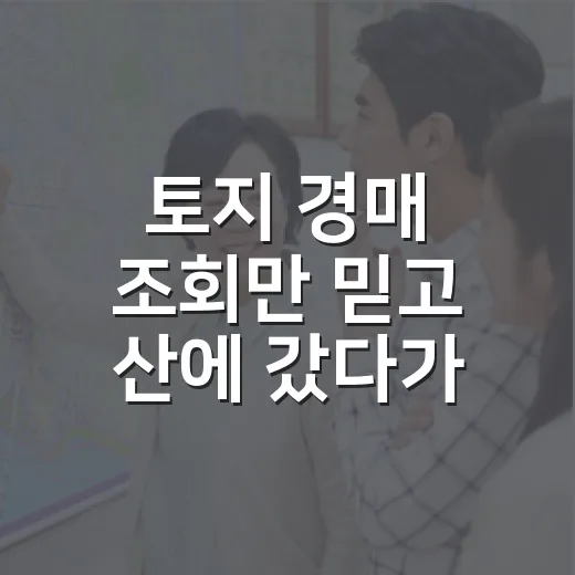 토지 경매 조회만 믿고 산에 갔다가 발길을 돌렸다 - 요약