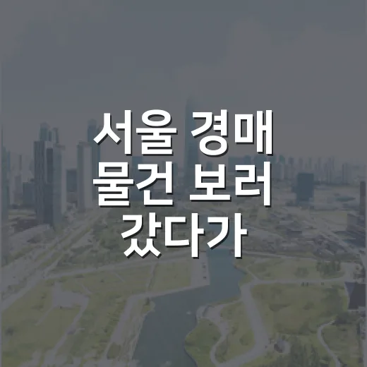 서울 경매 물건 보러 갔다가 입찰표를 접은 이유 - 요약