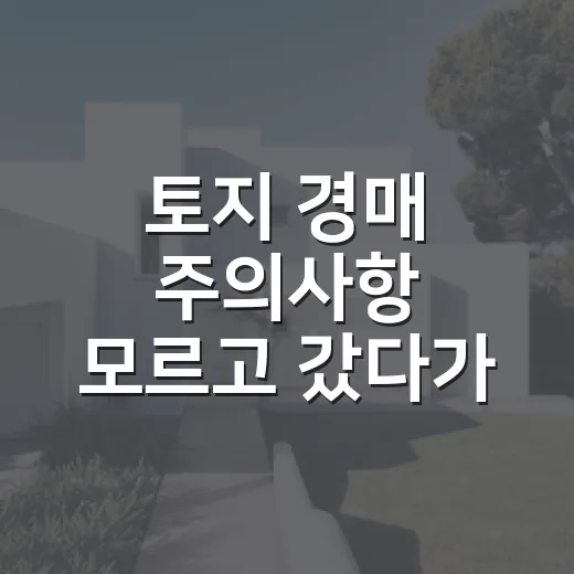 토지 경매 주의사항 모르고 갔다가 입찰표 접었다 - 요약