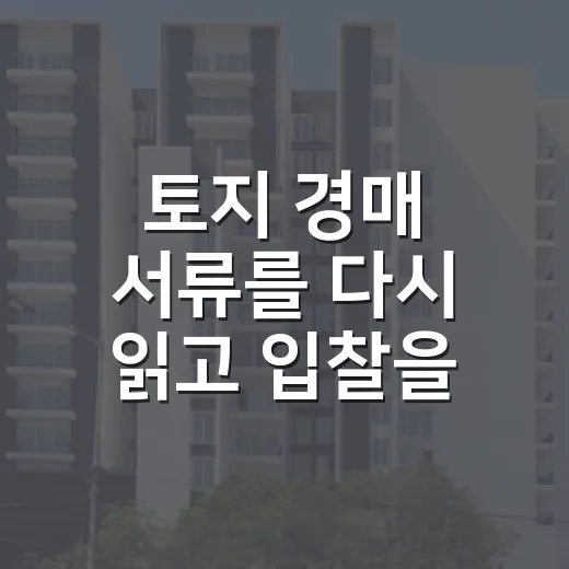 토지 경매 서류를 다시 읽고 입찰을 접었던 날 - 요약