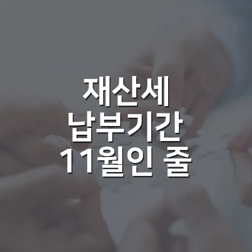 재산세 납부기간 11월인 줄 알고 고지서를 다시 봤다 - 요약