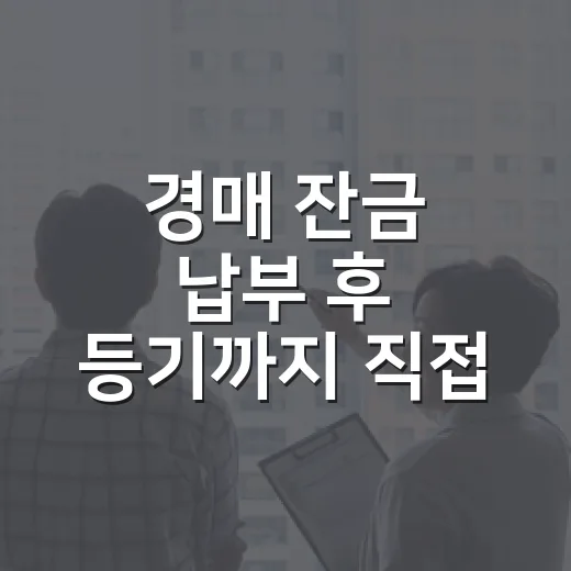 경매 잔금 납부 후 등기까지 직접 챙겨보니 - 요약