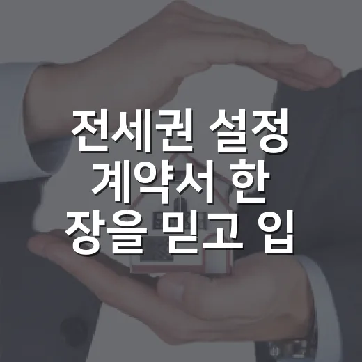 전세권 설정 계약서 한 장을 믿고 입찰할 뻔했다 - 요약