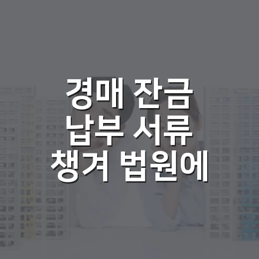 경매 잔금 납부 서류 챙겨 법원에 갔다가 다시 확인한 것 - 요약