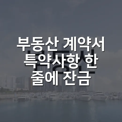 부동산 계약서 특약사항 한 줄에 잔금날 식은땀 났다 - 요약