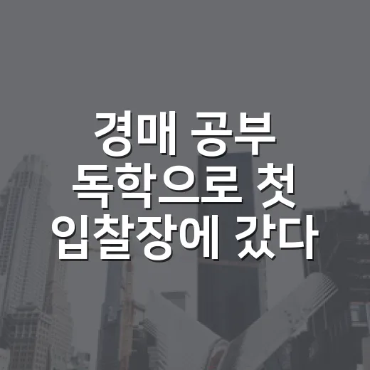 경매 공부 독학으로 첫 입찰장에 갔다가 멈춘 이유 - 요약