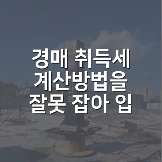 경매 취득세 계산방법을 잘못 잡아 입찰가를 낮췄다 - 요약
